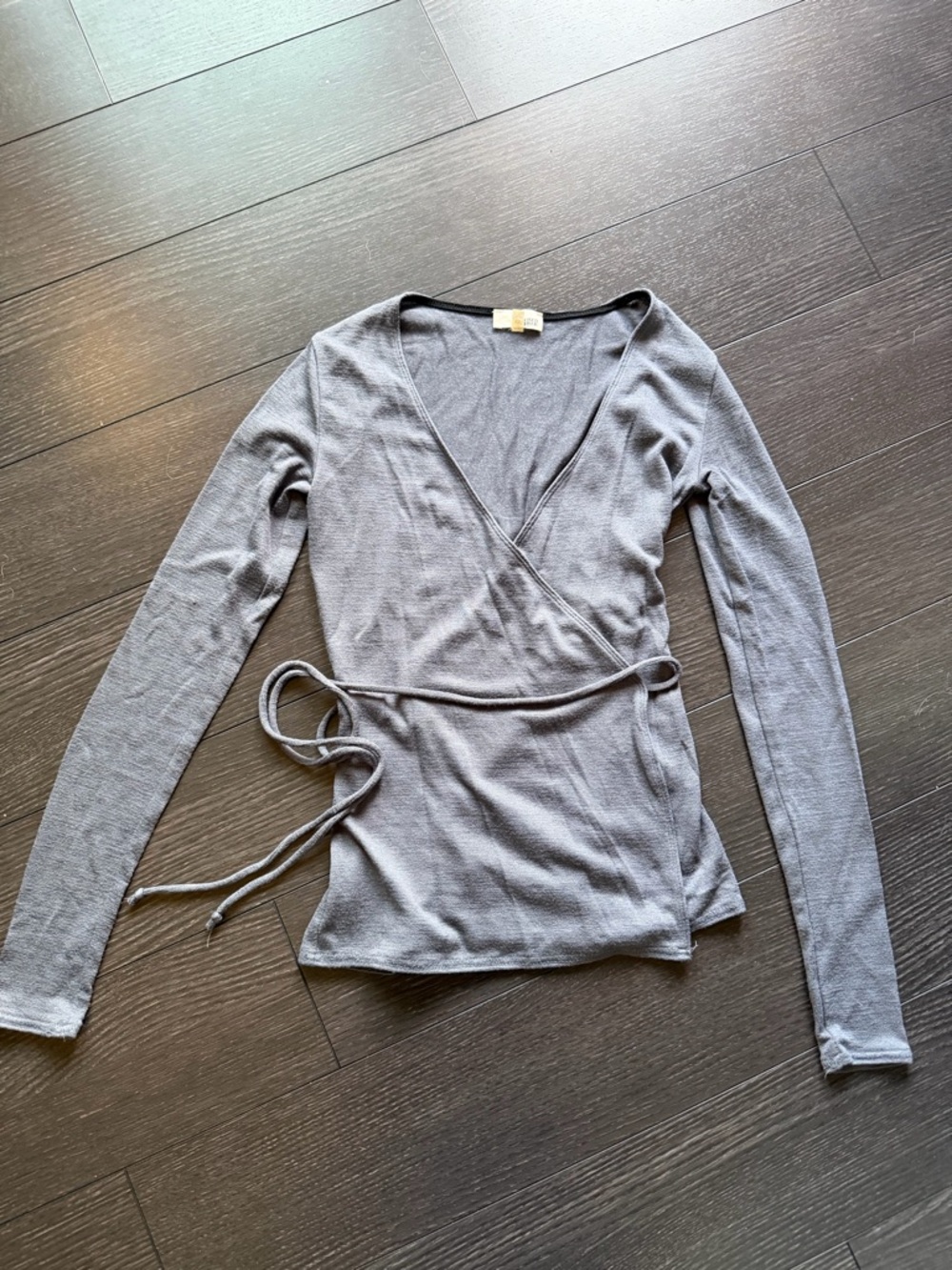 Wilfred Gray Long-Sleeve Wrap Top